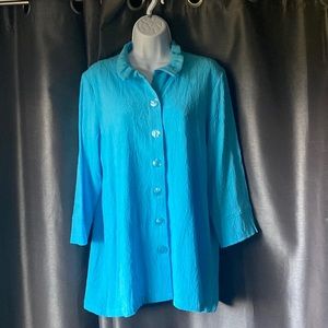 Habitat- Clothes to live Turquoise Button down shirt, size small